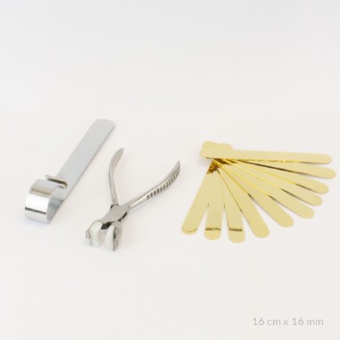 Kit de 10 bracelets en acier + outils de pliage  | 16cm x 16 mm