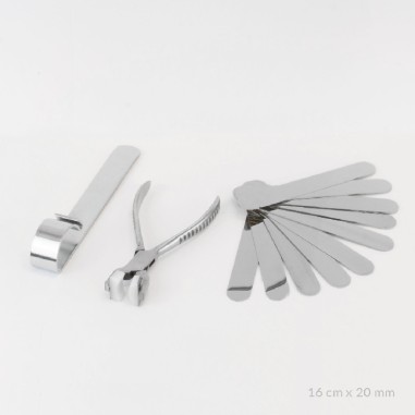 Kit de 10 bracelets en acier + outils de pliage  | 16cm x 20 mm