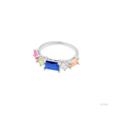 Silver ring with cubic zirconium