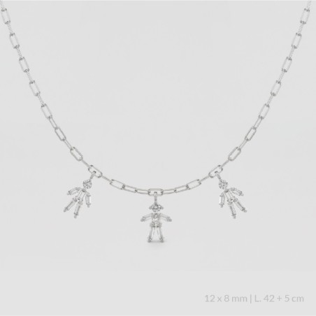 Sterling  Silver Necklace | Boy Girl Boy