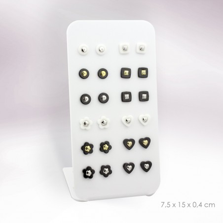 Présentoir - 12 paires de boucles d'oreilles (avec céramique)