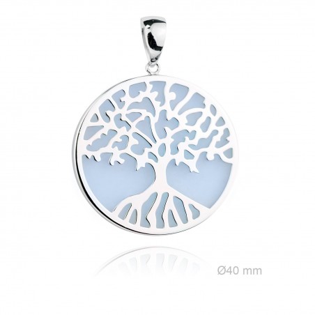 Colgante Árbol Vida base azul 40mm