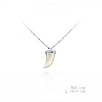 Gargantilla plata cuerno nácar