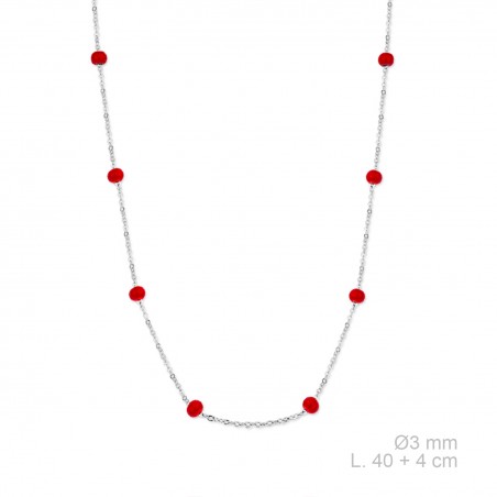 Gargantilla Bolitas esmalte rojas