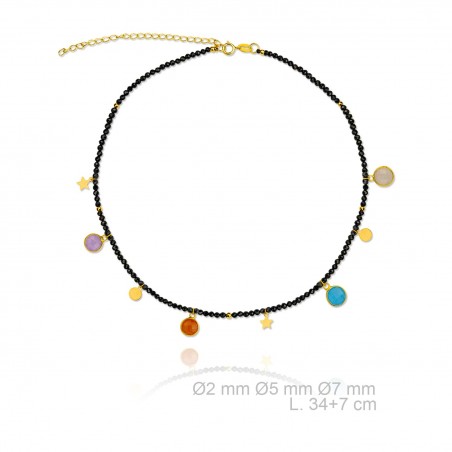 Garg. Negra P. Color Chapas/Estrellas Dor.