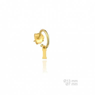 Pendiente Inicial Lisa "I" Dorado