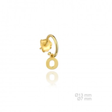 Pendientes Inicial Lisa "O" Dorado