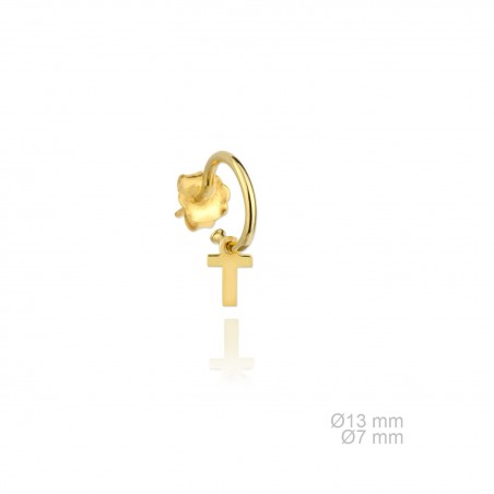 Pendientes Inicial Lisa "T" Dorado