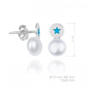 Pendientes Perla concha nácar