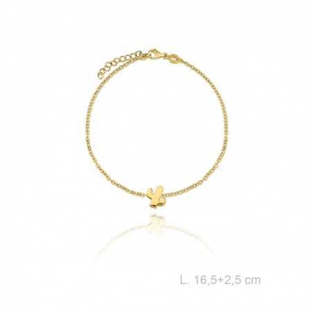 Pulsera cadena Cactus Dorada