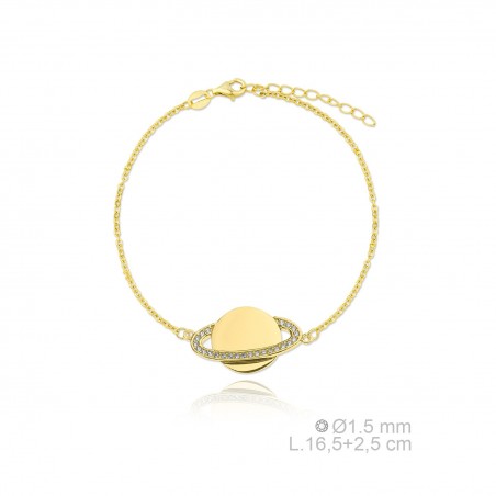 Pulsera cadena Saturno Dorada