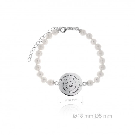 Pulsera perlas espiral "Gracias mamá...)