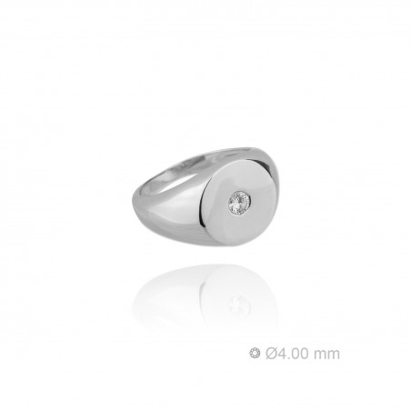 Anel de Prata Esterlina e Zircônia