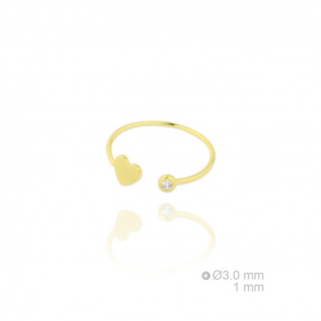 Anel de Prata Esterlina e Zircônia