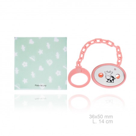 Chupetero ovalado de plata de ley 