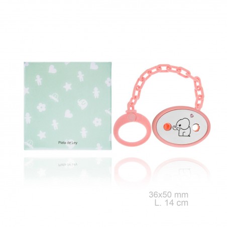 Silver Pacifier with resin clip