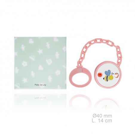 Silver Pacifier with resin clip