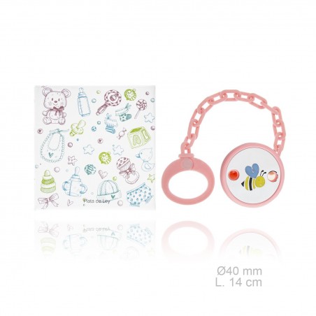 Porte-sucette en Argent avec clip en résine