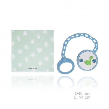 Porte-sucette en Argent avec clip en résine