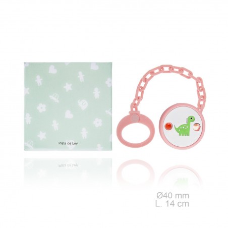 Silver Pacifier with resin clip