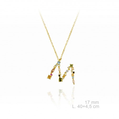 Gargantilla Inicial NAME "M" Dorada