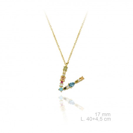 Garg. Inicial circ.color NAME "V" Dorada