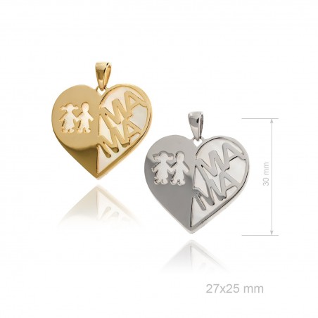 Colgante Corazón Nácar Mamá