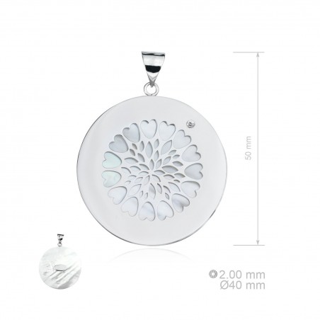 Colgantes de plata con base de nácar